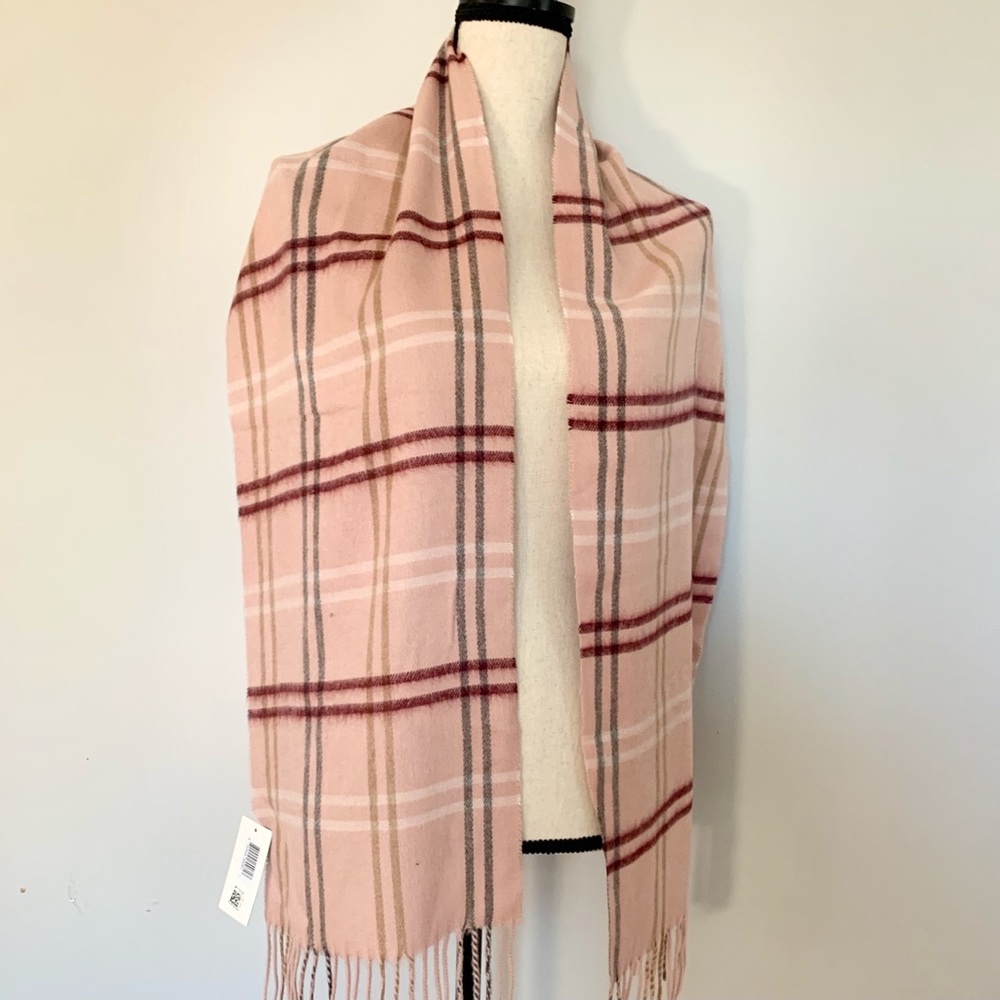 Soft Rose Plaid Scarf